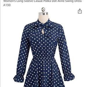 Navy Polka Dot Dress